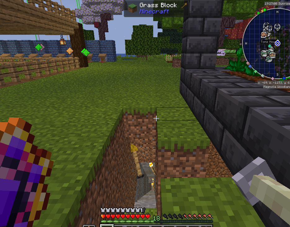 Screenshot of the cave opening and wall where the broom became stuck after a failed escape attempt.